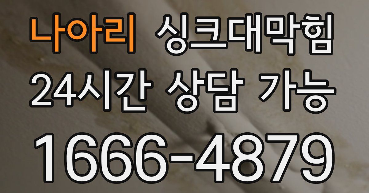 나아리 싱크대 뚫기