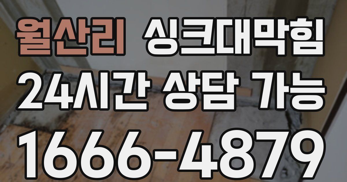 월산리 싱크대 뚫기