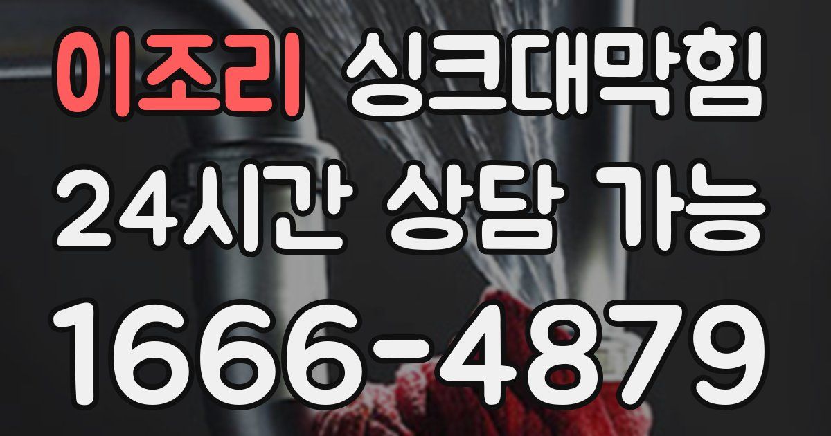 이조리 싱크대 뚫기