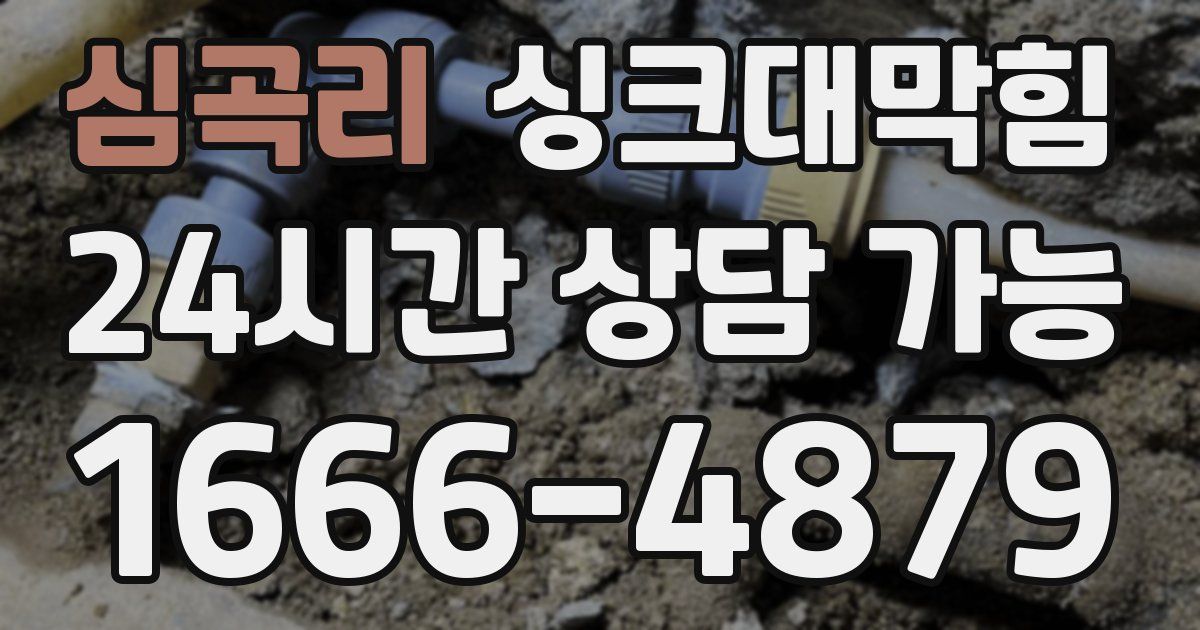심곡리 싱크대 뚫기