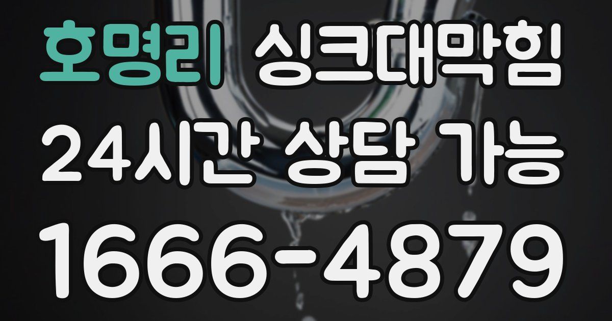 호명리 싱크대 뚫기