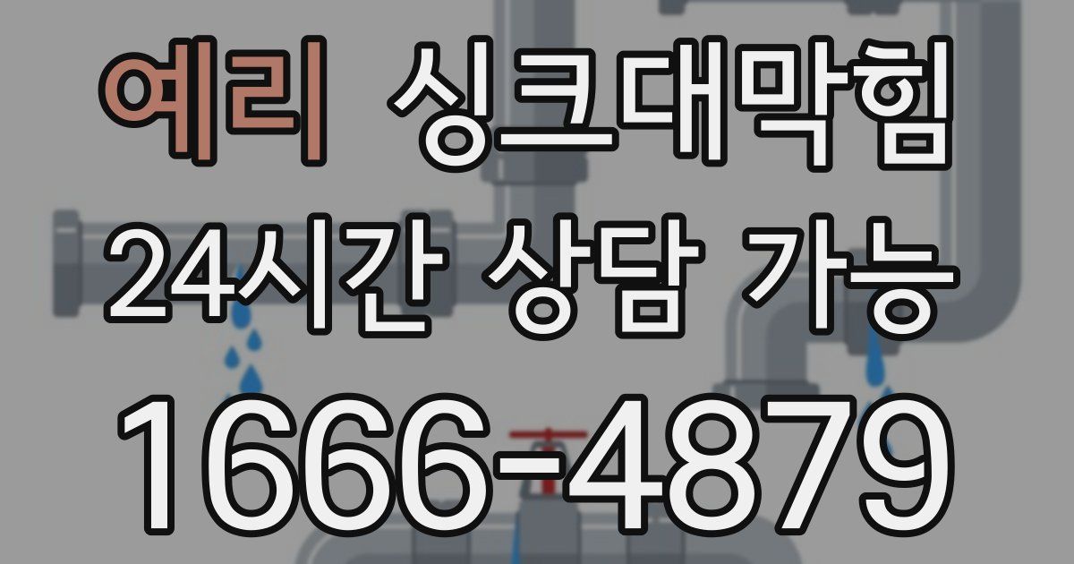 예리 싱크대 뚫기