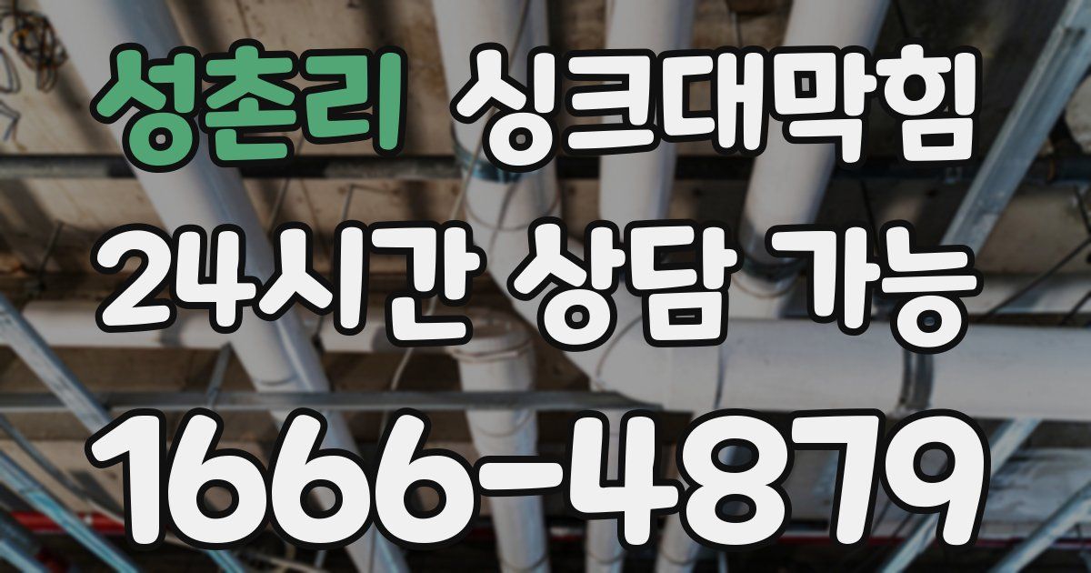 성촌리 싱크대 뚫기