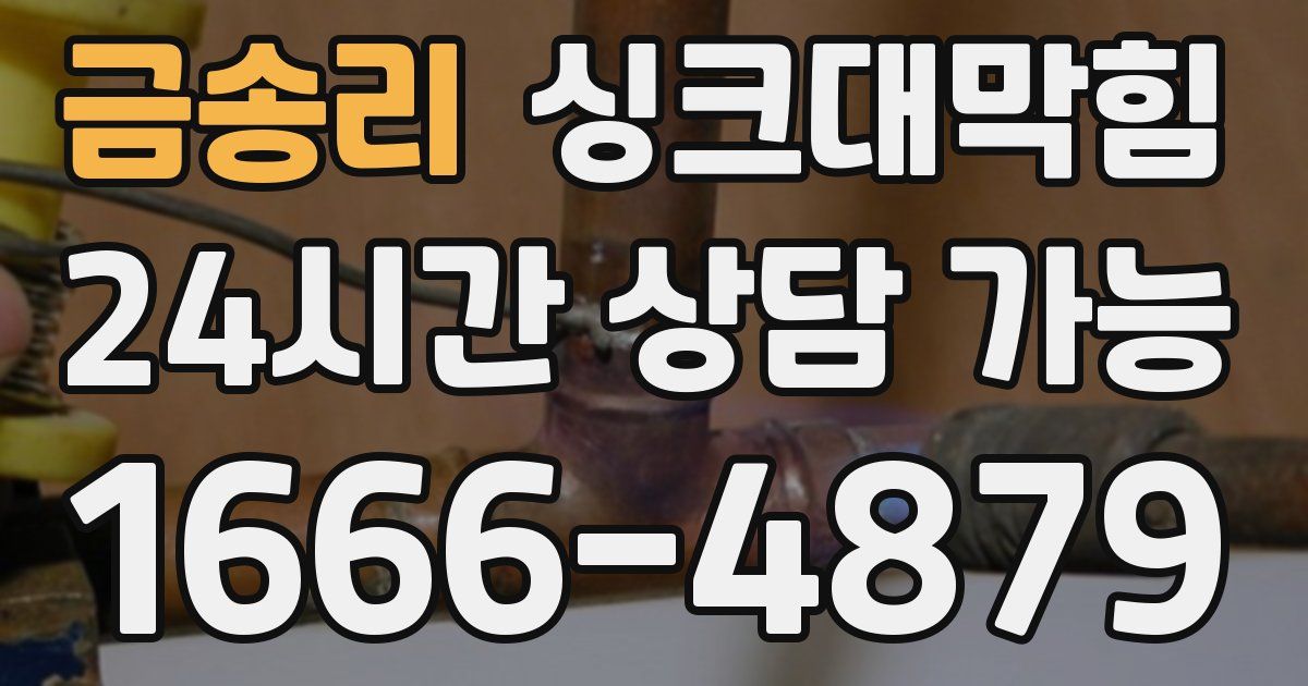 금송리 싱크대 뚫기