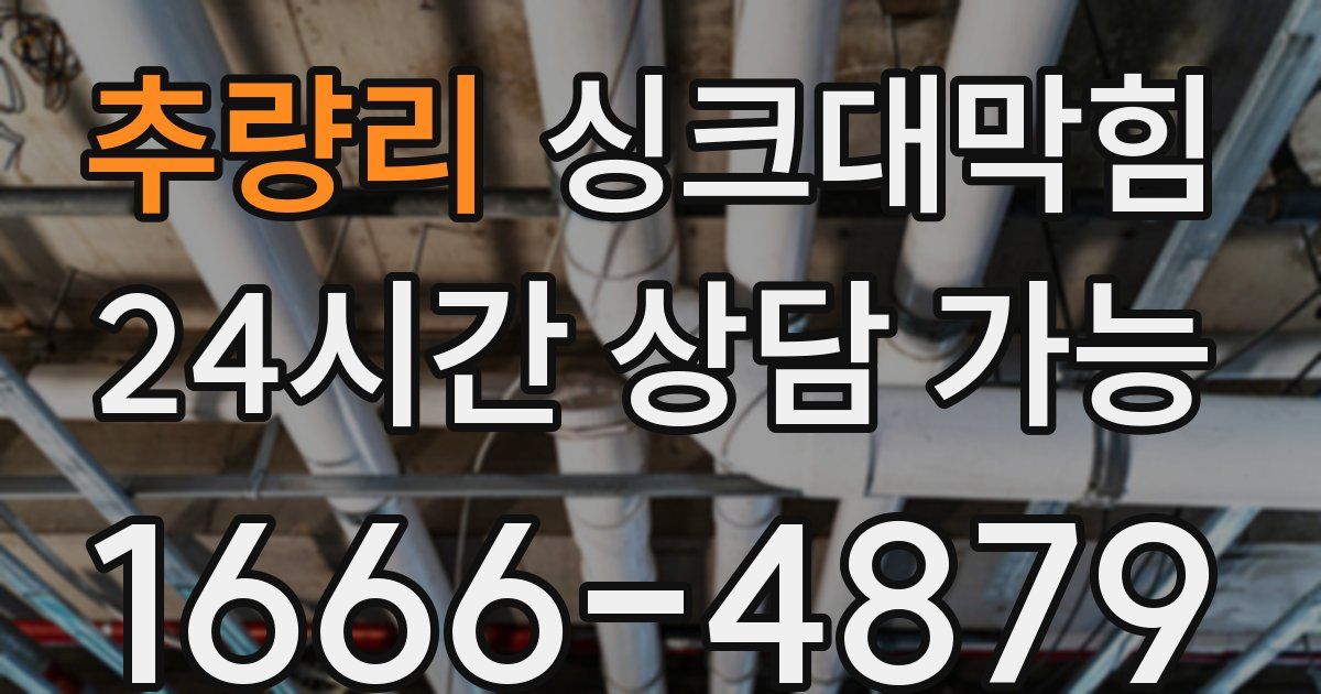 추량리 싱크대 뚫기
