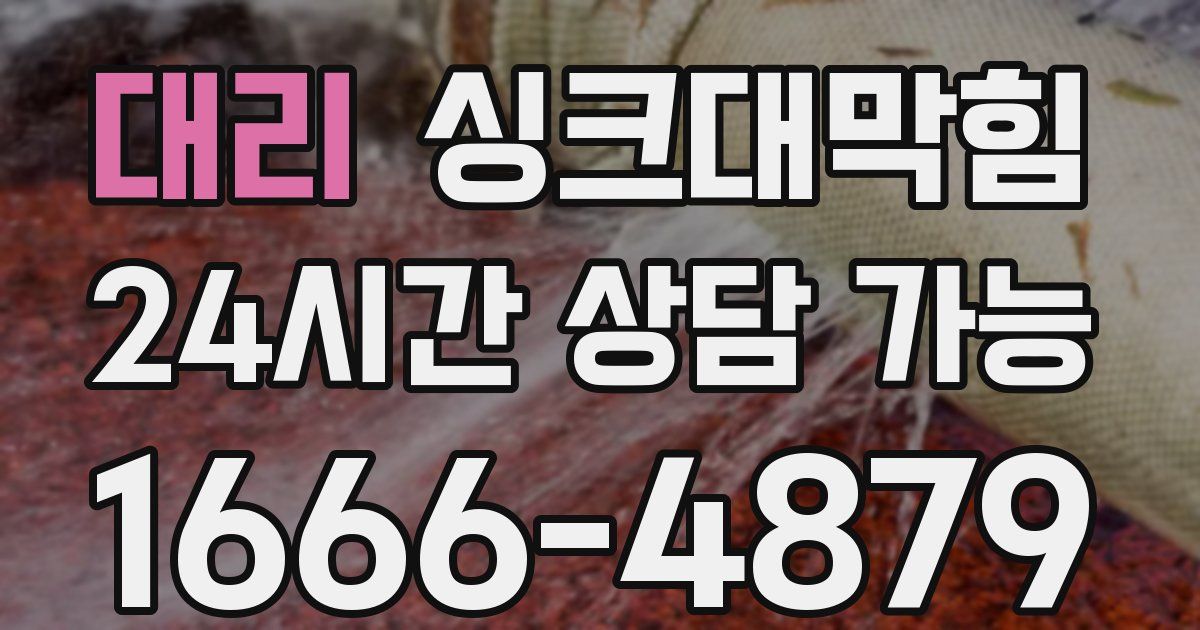 대리 싱크대 뚫기