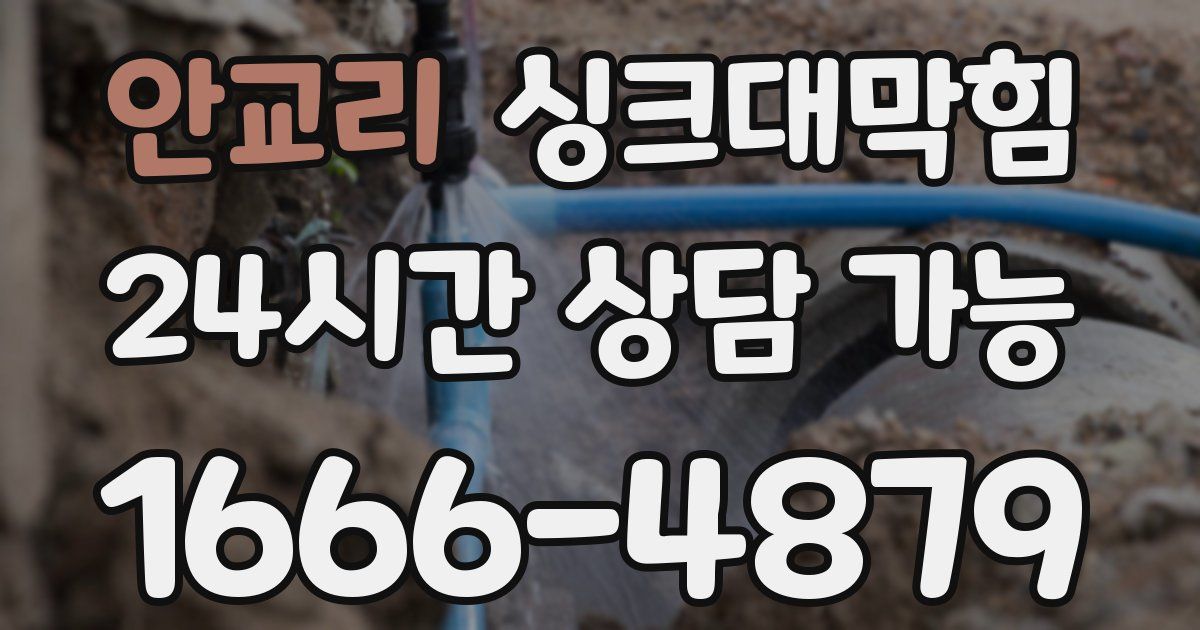 안교리 싱크대 뚫기