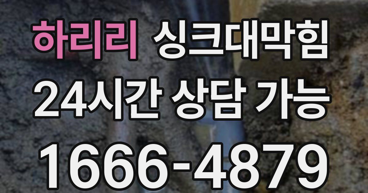하리리 싱크대 뚫기