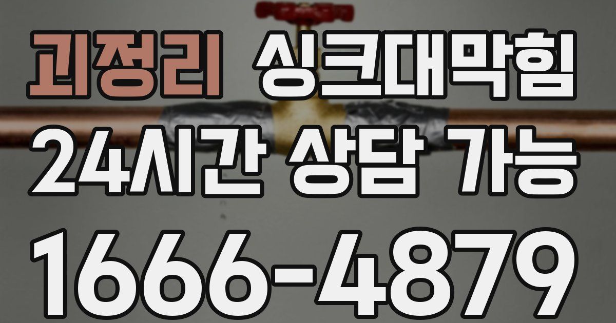 괴정리 싱크대 뚫기