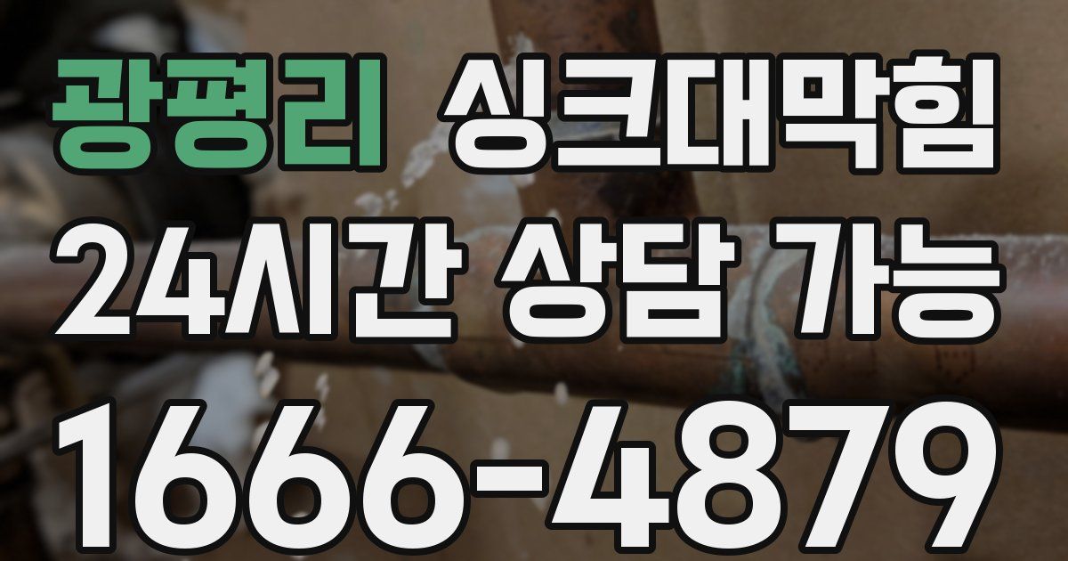 광평리 싱크대 뚫기