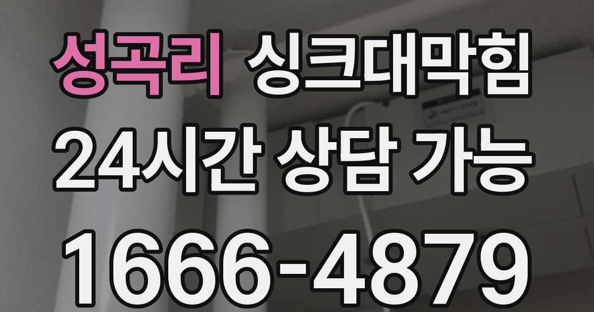 성곡리 싱크대 뚫기