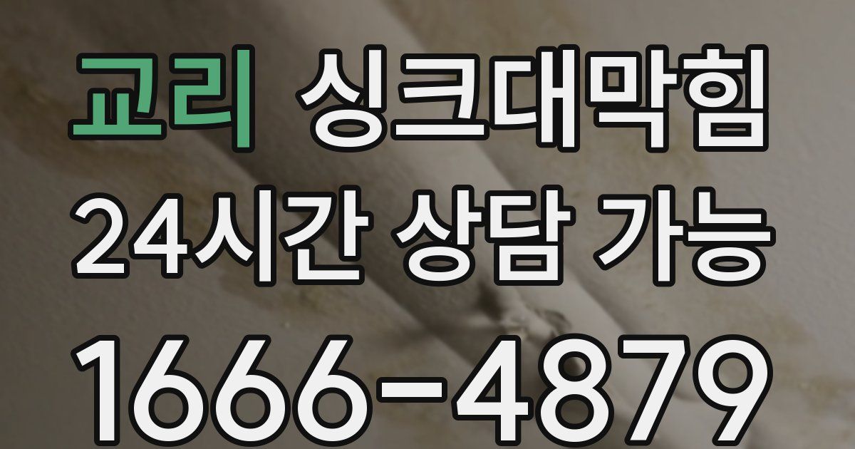 교리 싱크대 뚫기