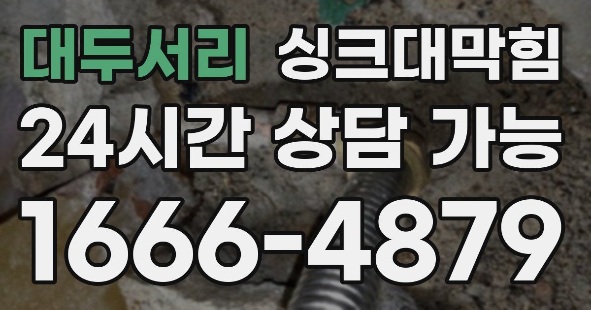 대두서리 싱크대 뚫기