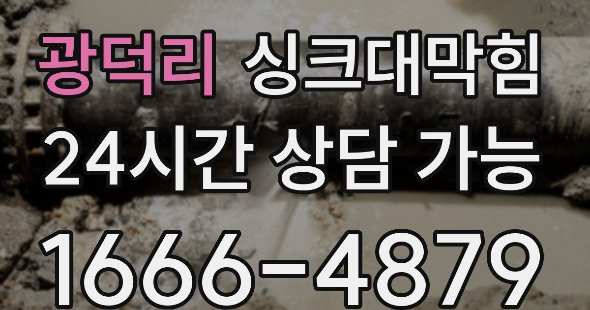 광덕리 싱크대 뚫기