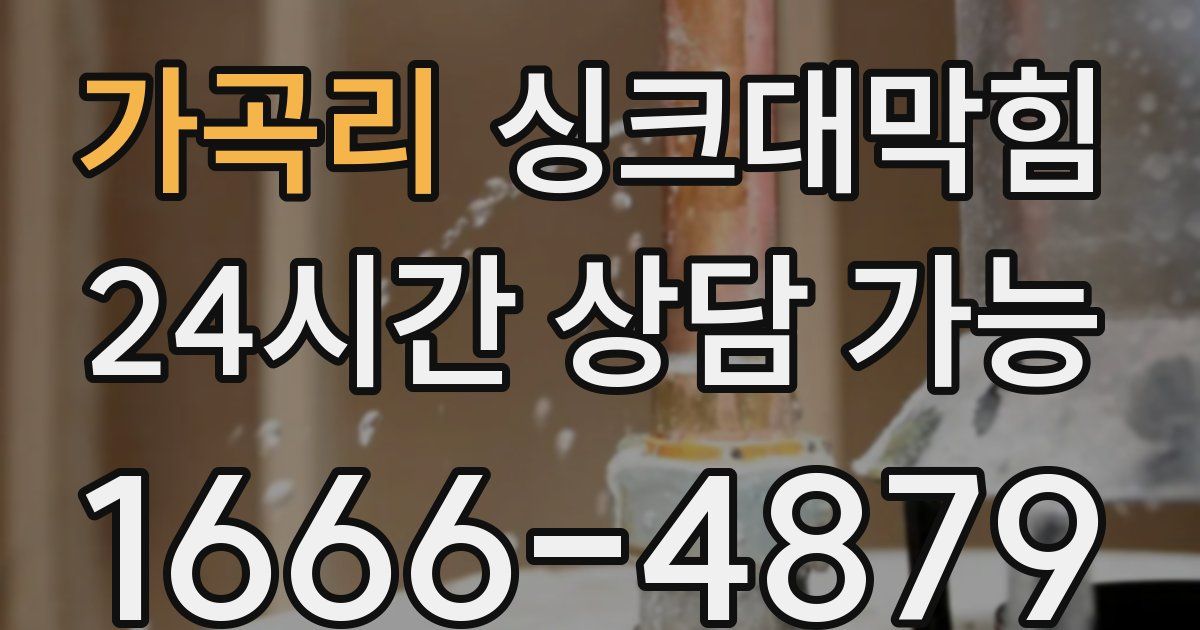 가곡리 싱크대 뚫기