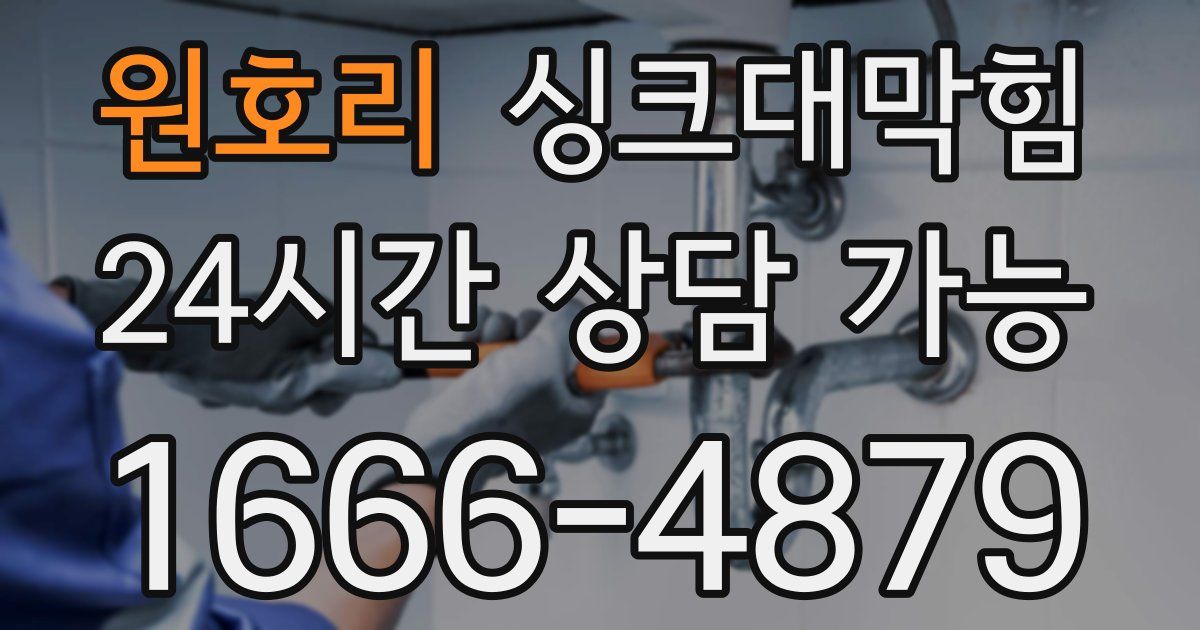 원호리 싱크대 뚫기