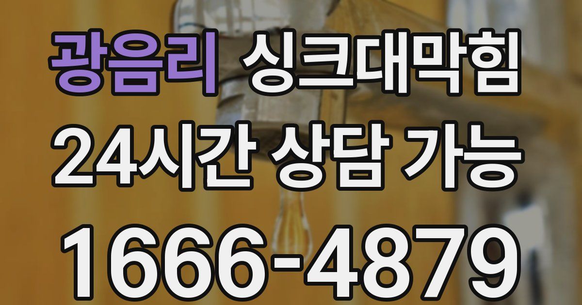 광음리 싱크대 뚫기