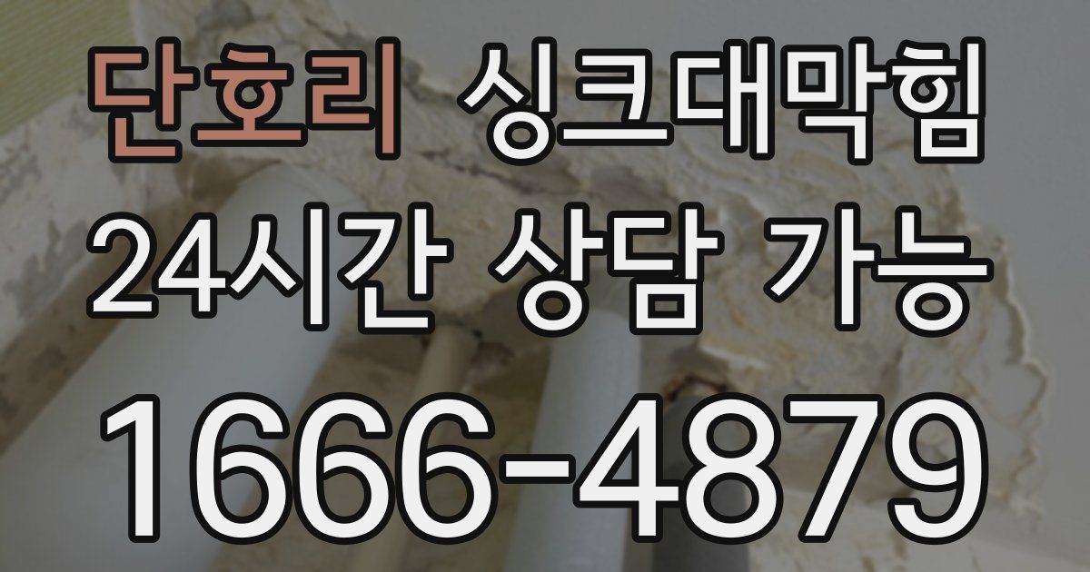 단호리 싱크대 뚫기