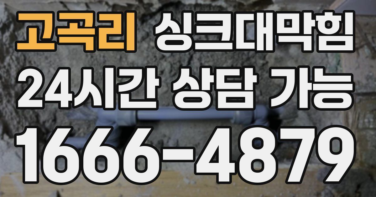 고곡리 싱크대 뚫기