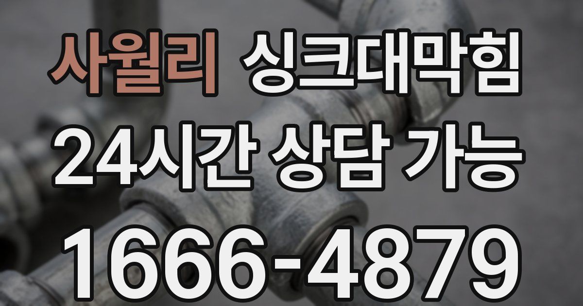 사월리 싱크대 뚫기