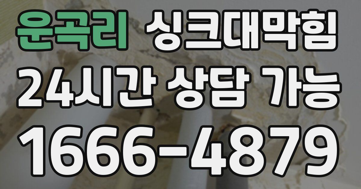 운곡리 싱크대 뚫기