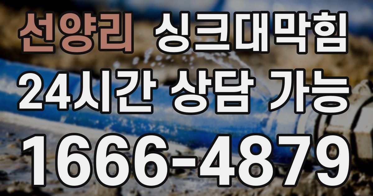 선양리 싱크대 뚫기