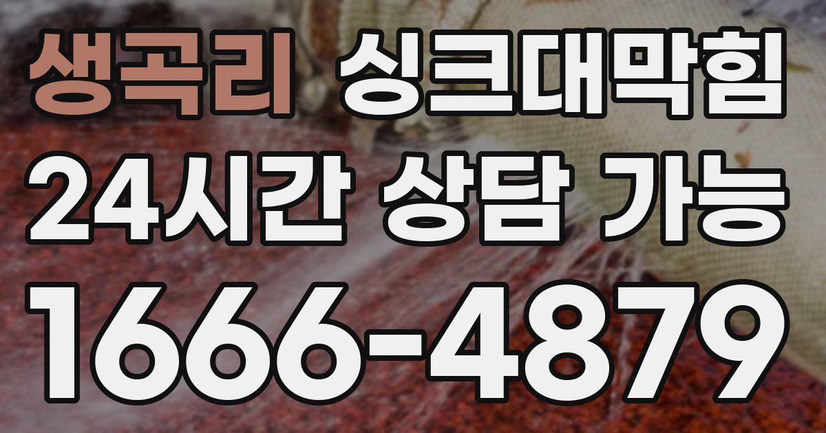 생곡리 싱크대 뚫기