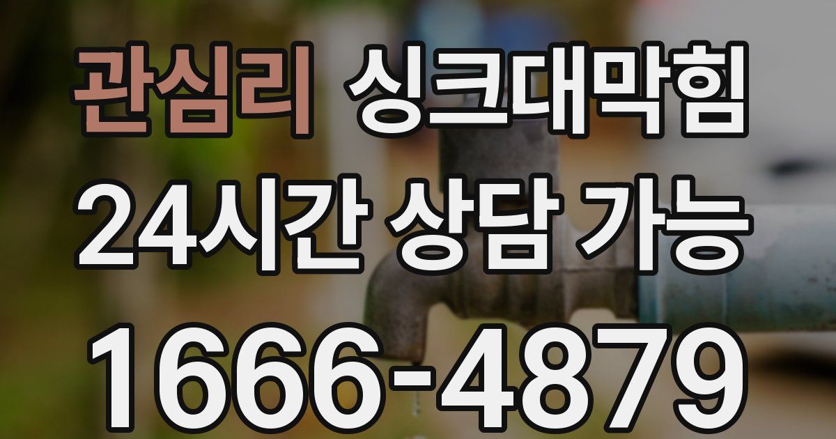 관심리 싱크대 뚫기