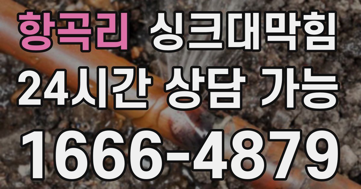 항곡리 싱크대 뚫기