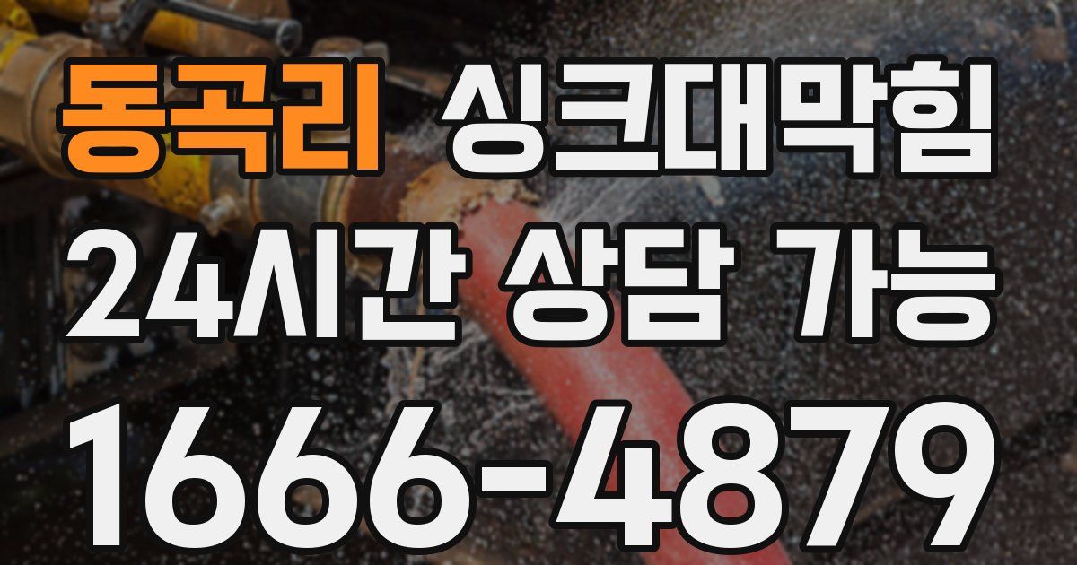 동곡리 싱크대 뚫기