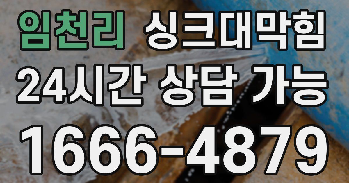 임천리 싱크대 뚫기