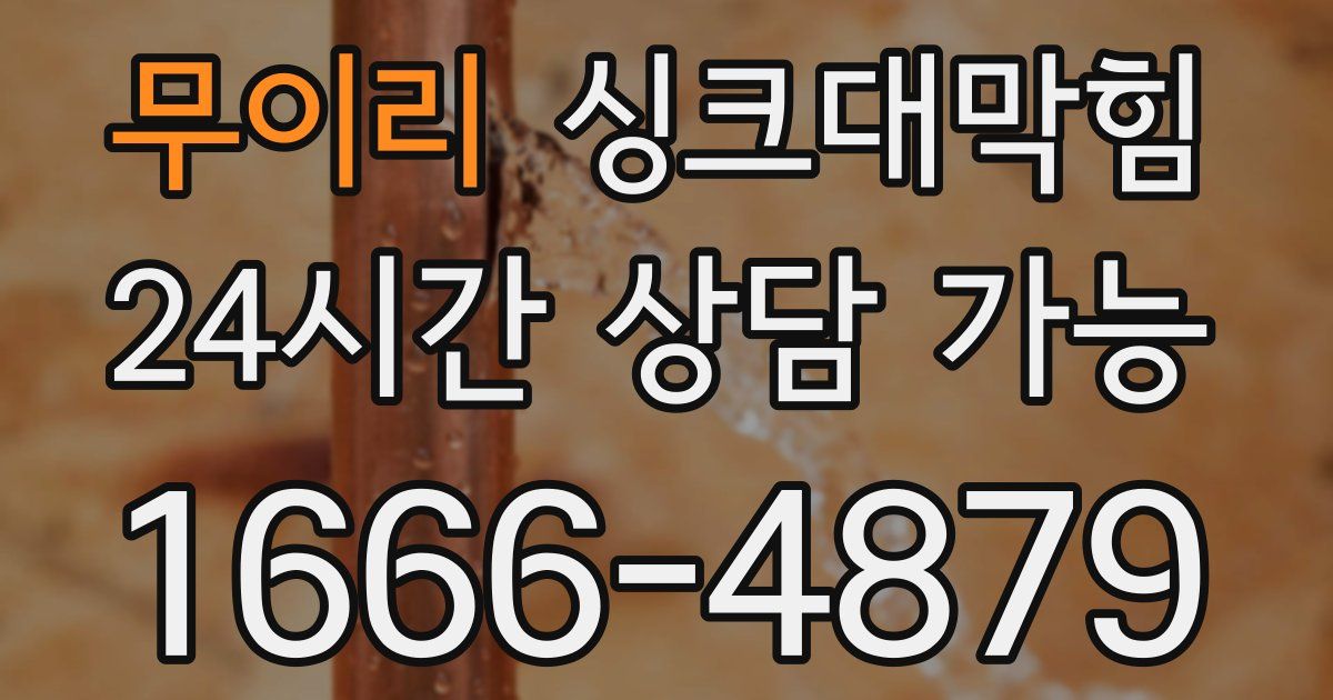 무이리 싱크대 뚫기