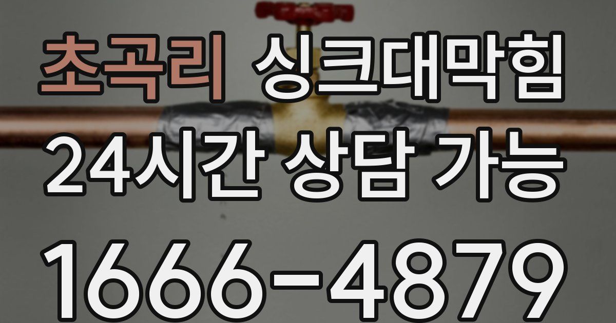 초곡리 싱크대 뚫기