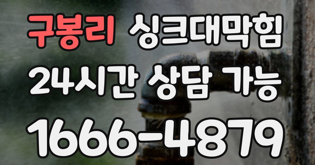 구봉리 싱크대 뚫기