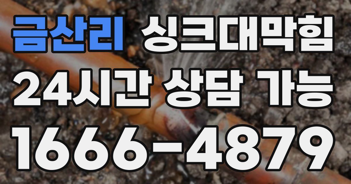 금산리 싱크대 뚫기