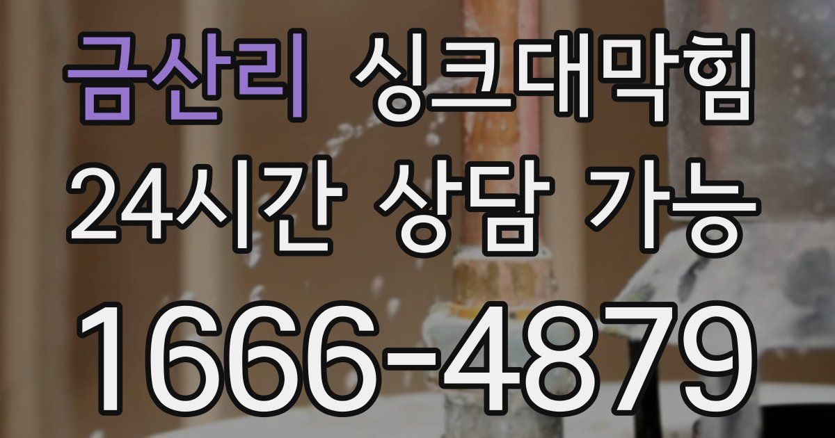 금산리 싱크대 뚫기