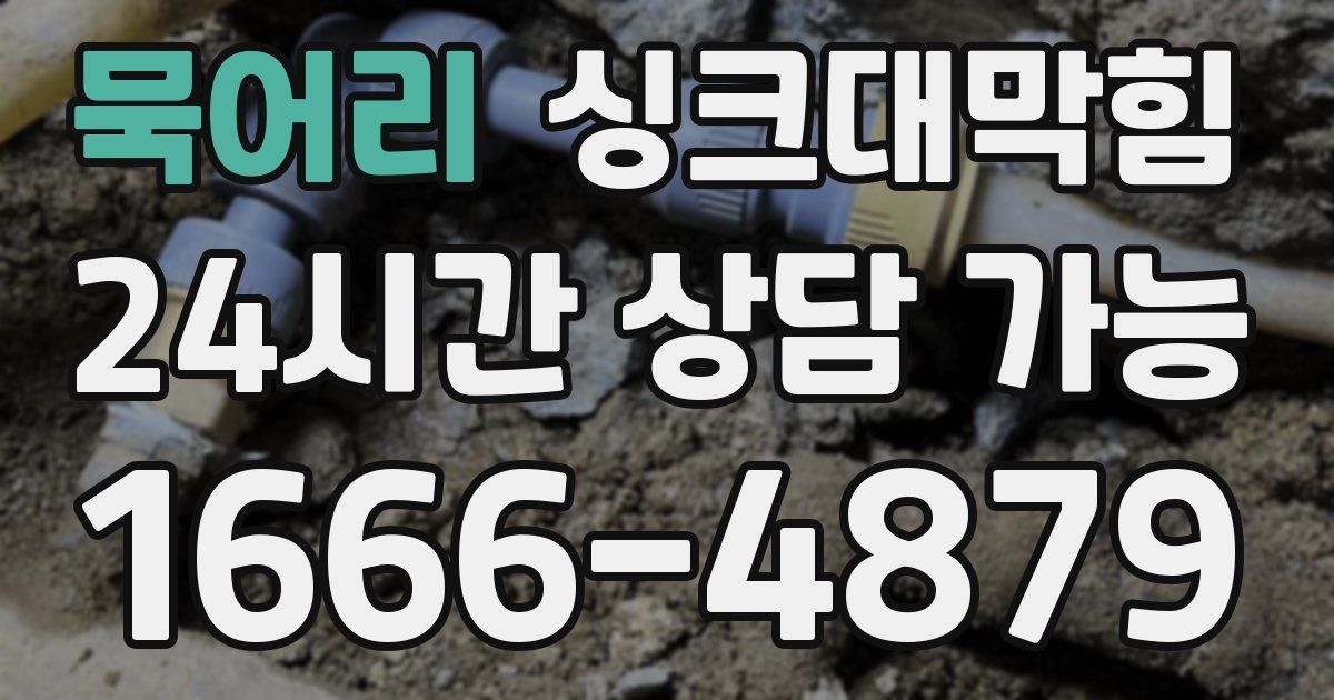 묵어리 싱크대 뚫기