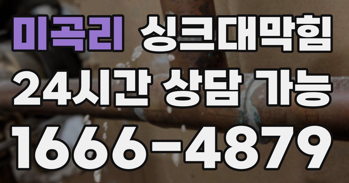 미곡리 싱크대 뚫기