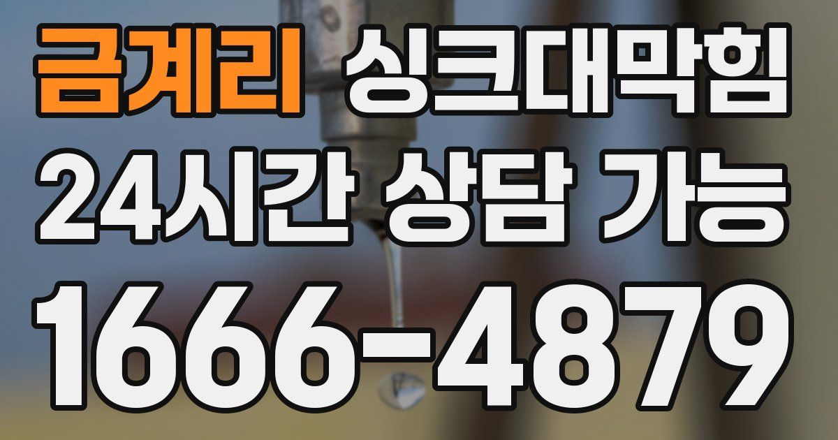 금계리 싱크대 뚫기