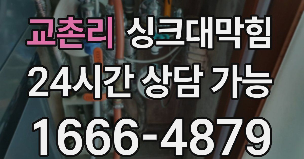 교촌리 싱크대 뚫기