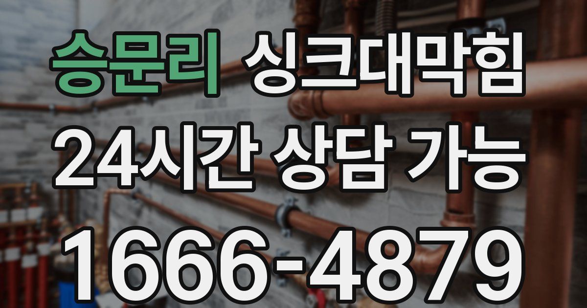 승문리 싱크대 뚫기