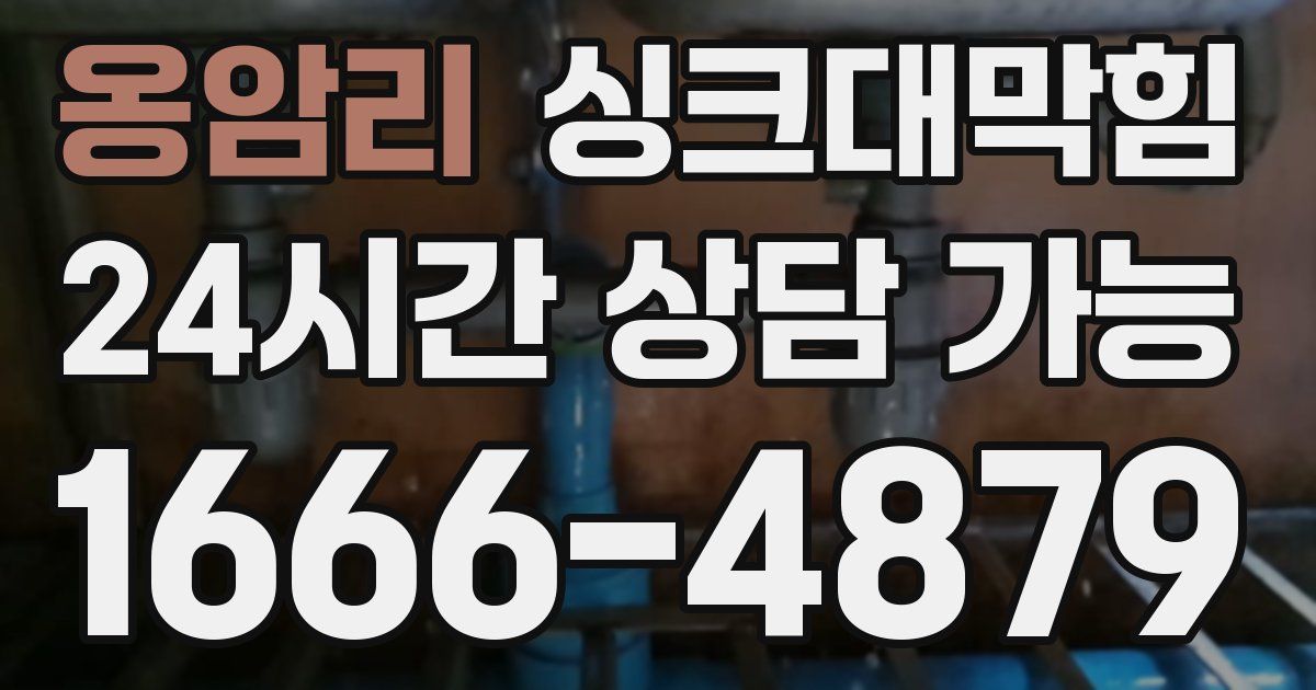 옹암리 싱크대 뚫기