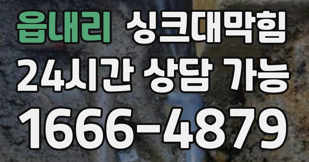 읍내리 싱크대 뚫기
