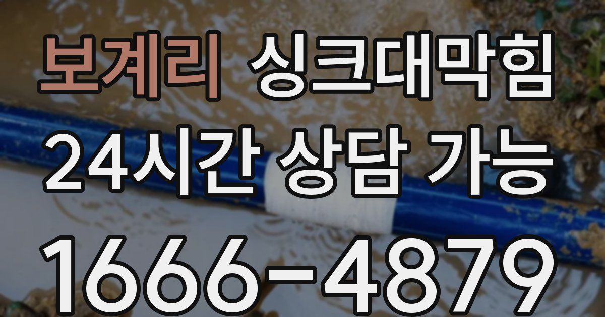 보계리 싱크대 뚫기