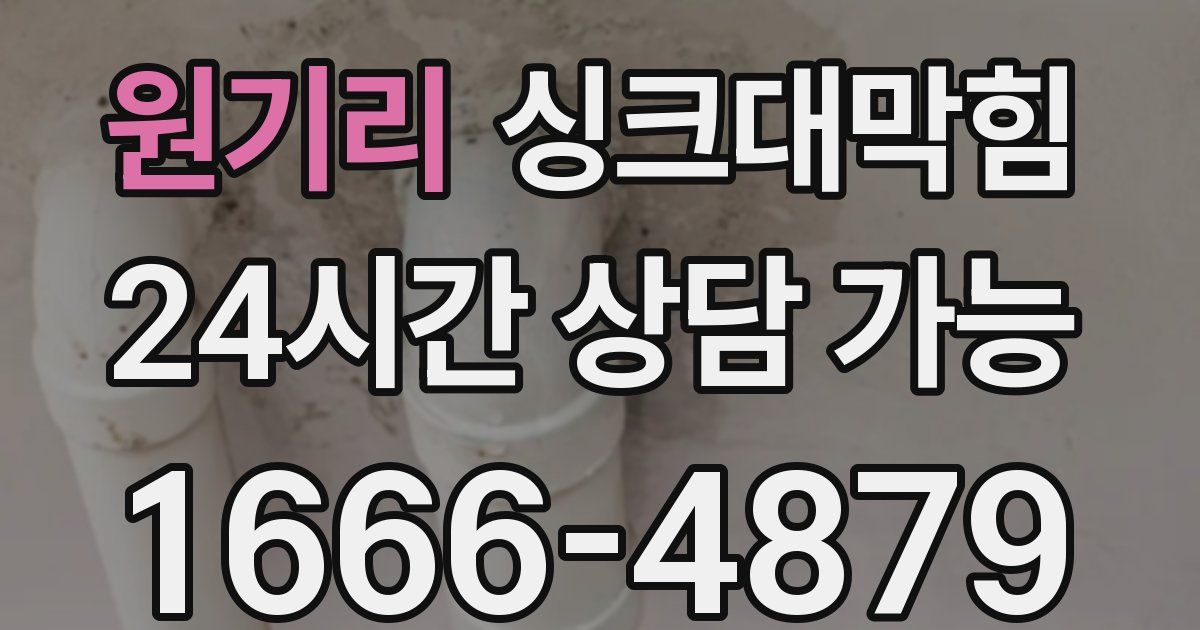 원기리 싱크대 뚫기