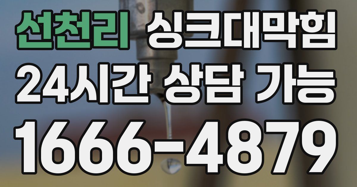 선천리 싱크대 뚫기