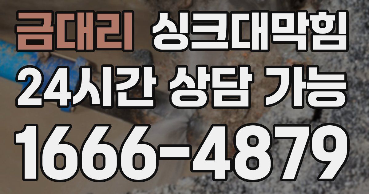 금대리 싱크대 뚫기