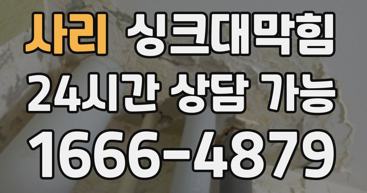 사리 싱크대 뚫기