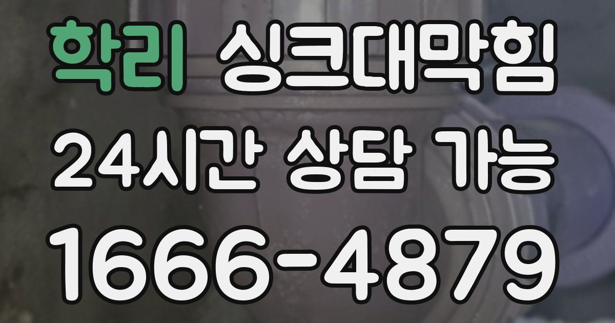 학리 싱크대 뚫기
