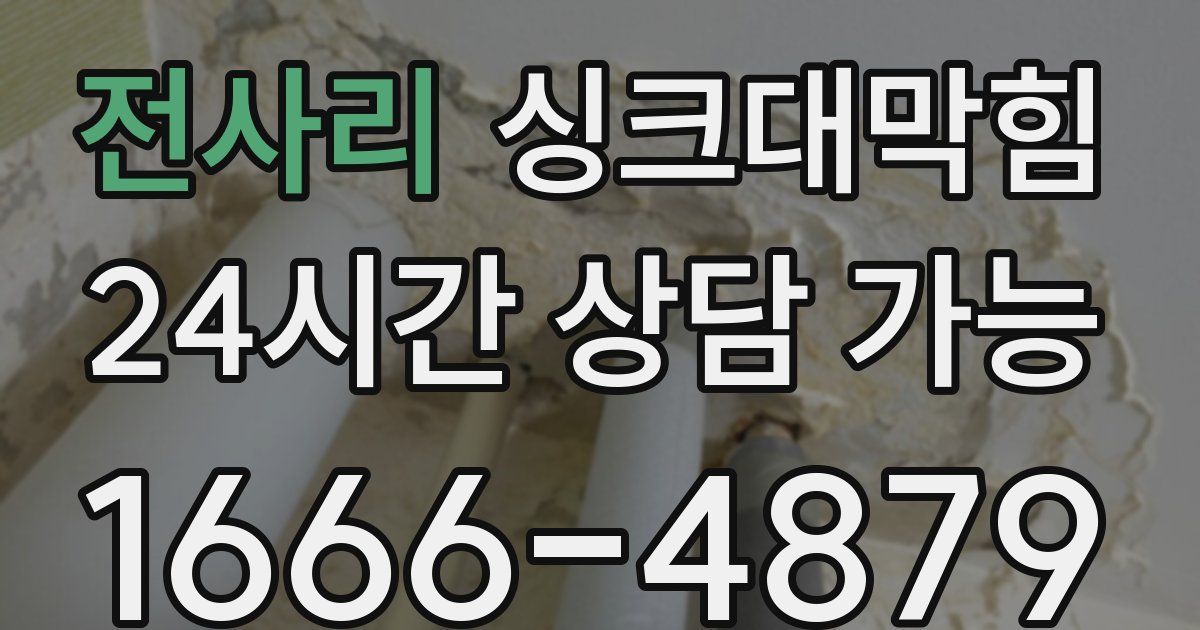 전사리 싱크대 뚫기